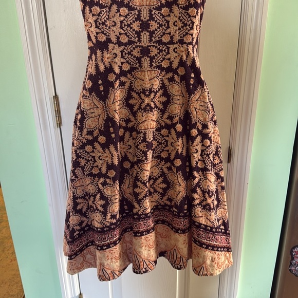 Anthropologie Maeve Purple Soft Corduroy Cotton Court Royal V-Neck Dress Size 0 - Picture 5 of 8